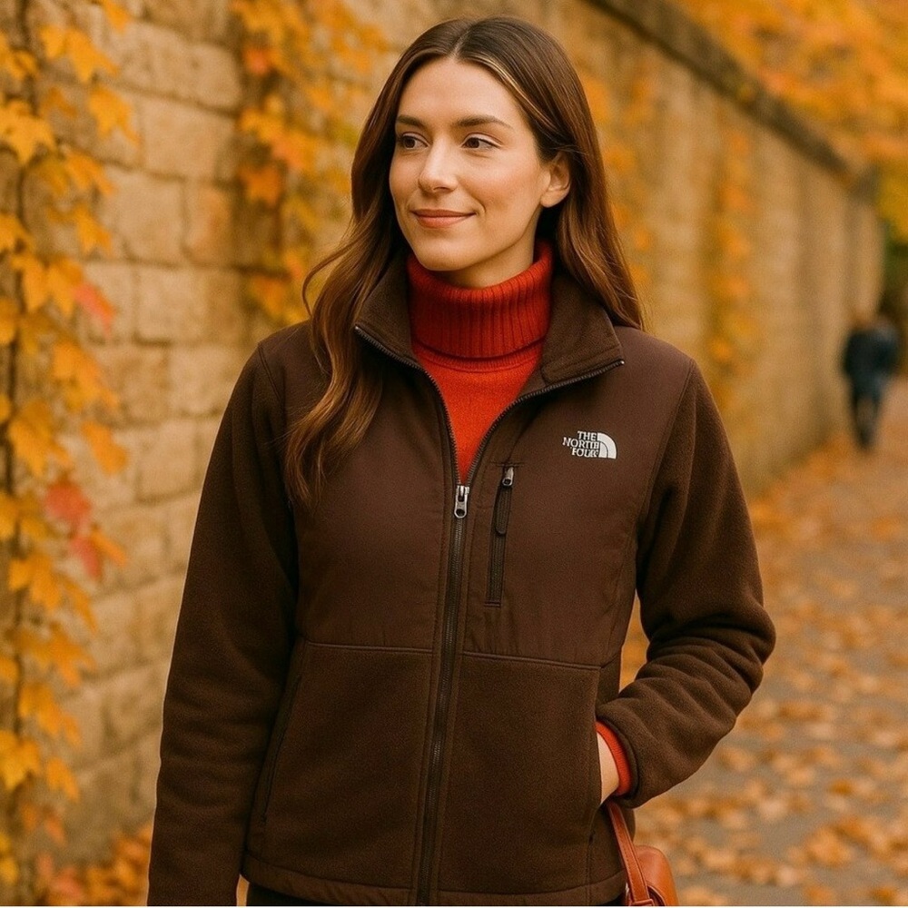 The North Face Women's Chocolate Brown Denali Fleece Utility Jacket, Large
